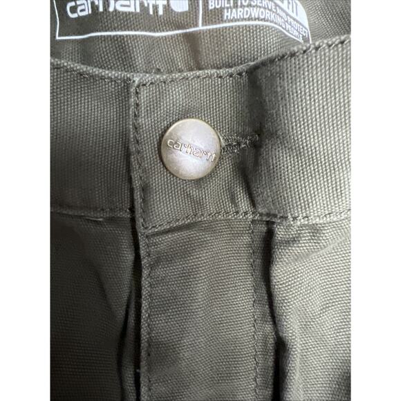 Carhatt Relaxed Fit Mens Cargo Carpenter Shorts Green Rugged Flex Work 42x11 - Picture 8 of 12